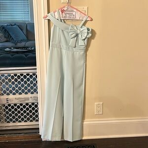 Kids size 10 blue bow jumpsuit